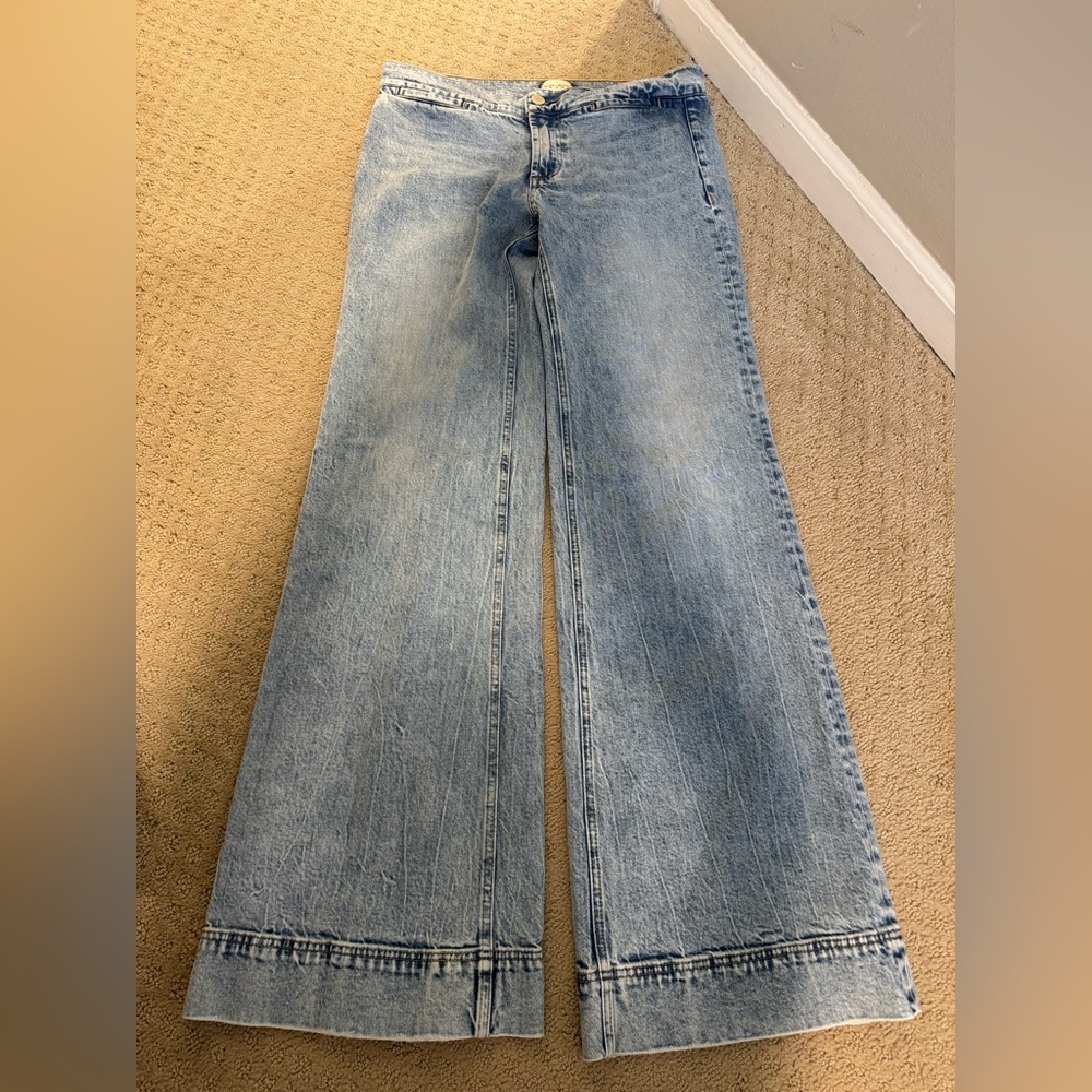 Alice + Olivia Blue Flare Wide Leg Jeans